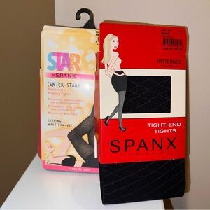 Spanx Star Power and Tight End Black Tights Size B Two Pairs NWT